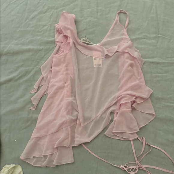 Urban Outfitters Belle Ruffle Wrap top y2k vibes - Picture 3 of 5